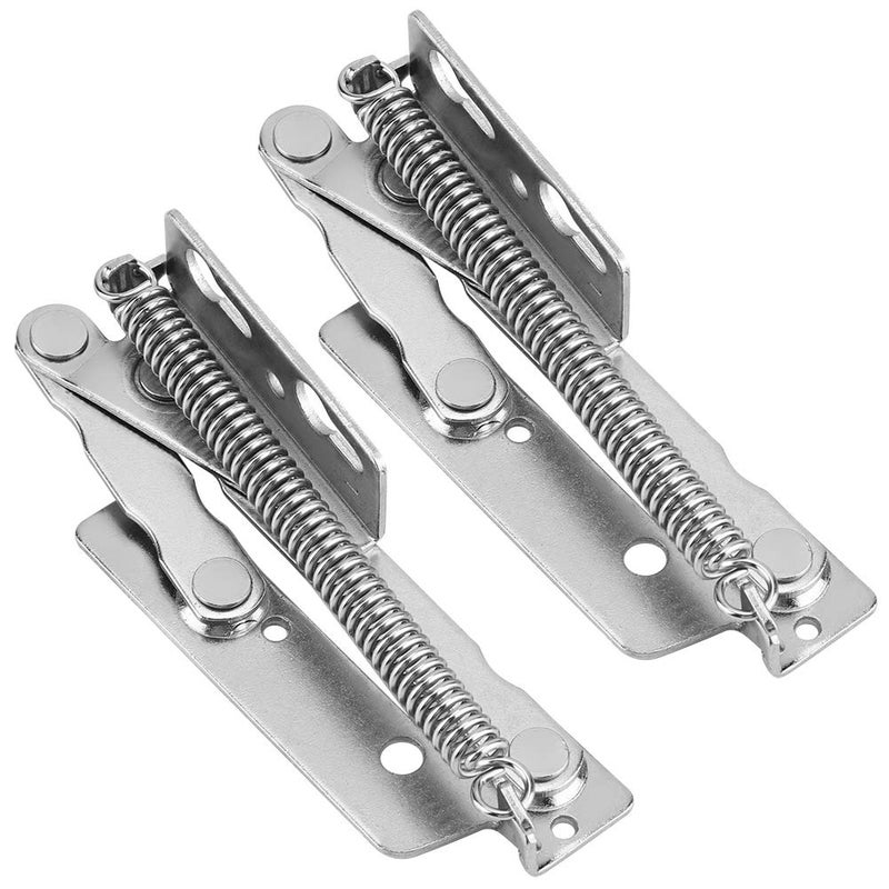 Garosa Stainless Steel Cabinet Door Hinges, 2-Pack Heavy Duty Gas Spring Lid Support, 80-Degree Soft Close, Silver, 5.31x1.57x1.37 Inches for Cupboard, Closet, Wardrobe - Image 1